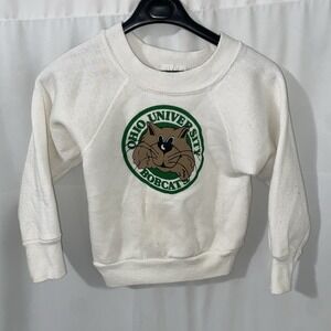 Vintage 80s Ohio University Bobcats Crewneck Sweatshirt 2T Baby/Toddler Made USA
